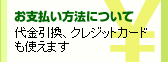 お支払い方法について 代金引換、クレジットカードも使えます